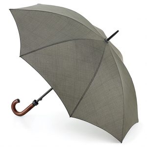 Khaki Traditional Walking Umbrella open