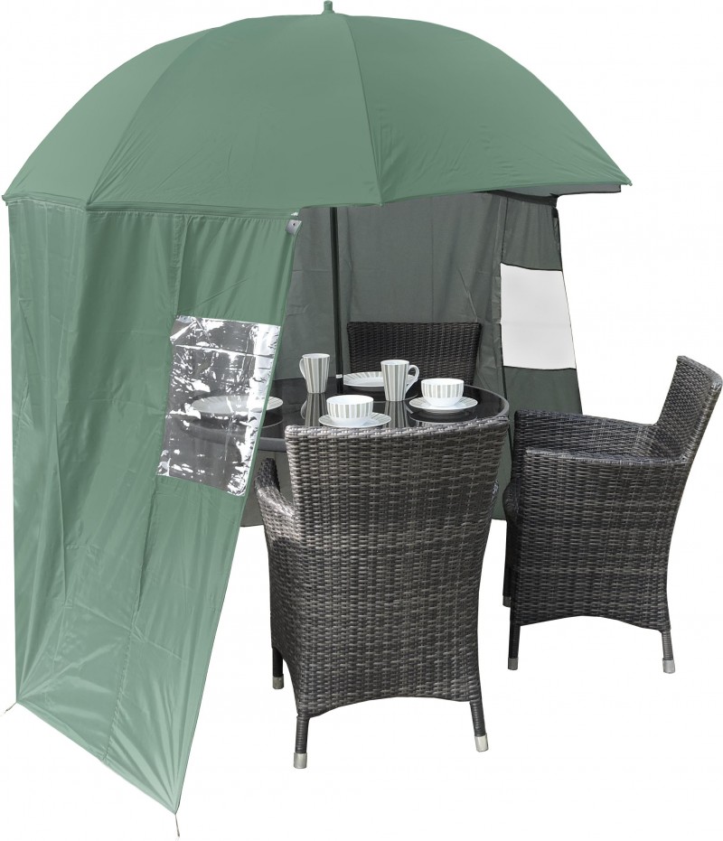 Shelta-Shade Shelter Umbrella garden parasol with windbreak