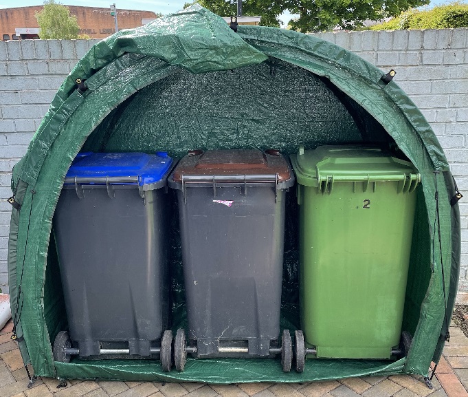 TidyTent Xtra garden storage tent used as a tidy for your wheelie bins