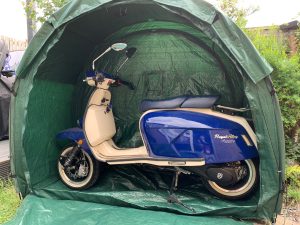 TidyTent storage solution for small motor scooters