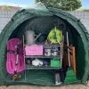 TidyTent garden storage tent with shelves and general purpose garden items.
