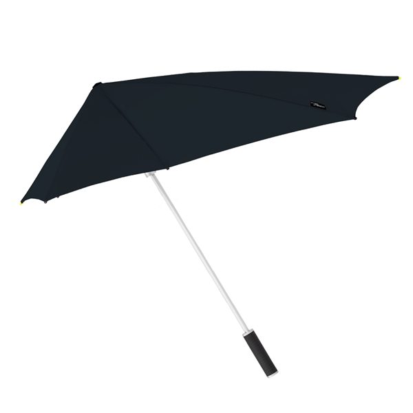 Black Storm Umbrella with Aerodynamic Wind Proof Resistant Canopy to 100 km/h 