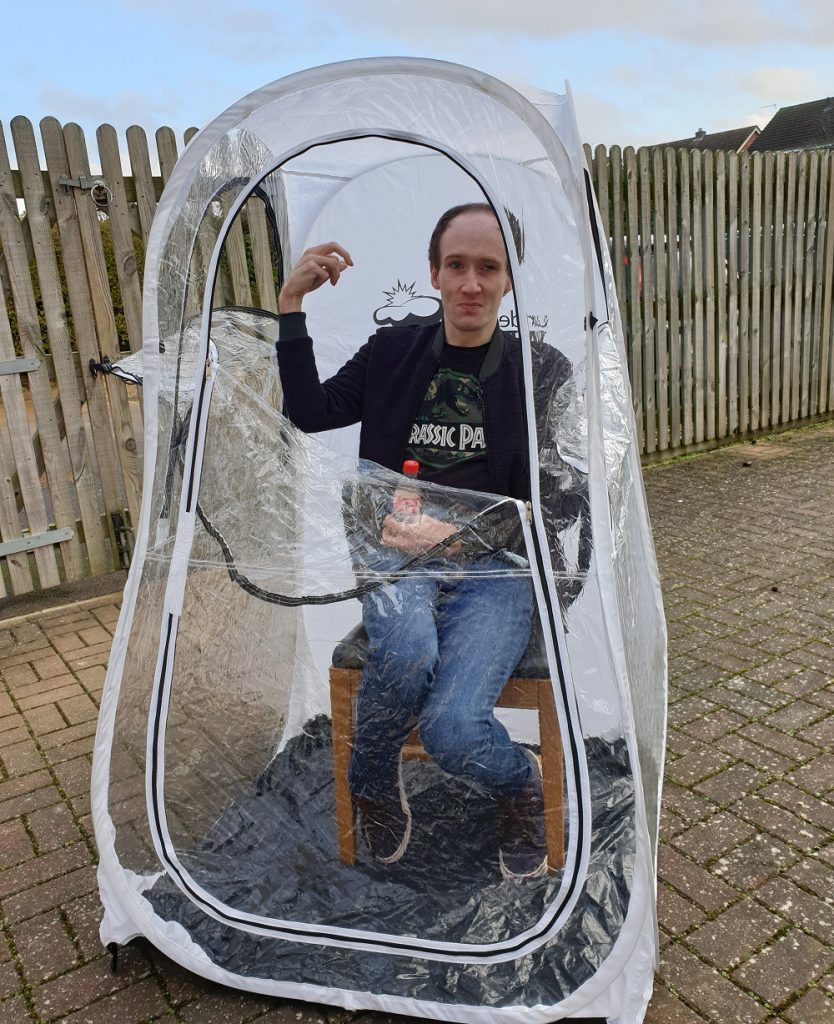 Under The Weather Shelter Pod in a care home