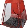 Pop-Up Weather Shelter red with windows open