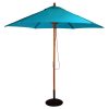 Large Blue Wood Pulley Parasol