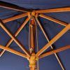 Strong wooden frame of te 2.5m blue wooden frame parasol