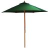 Green 250cm Wood Pulley Parasol