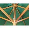 Strong wooden frame of the green 2.5 m wooden parasol