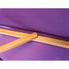 Wooden rib joints underneath the purple 250cm wooden frame parasol
