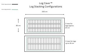 Log Cave log stacking configurations