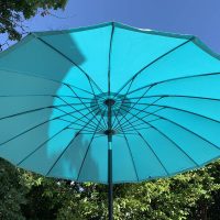 2.7m round aluminium parasol shanghai styled aqua