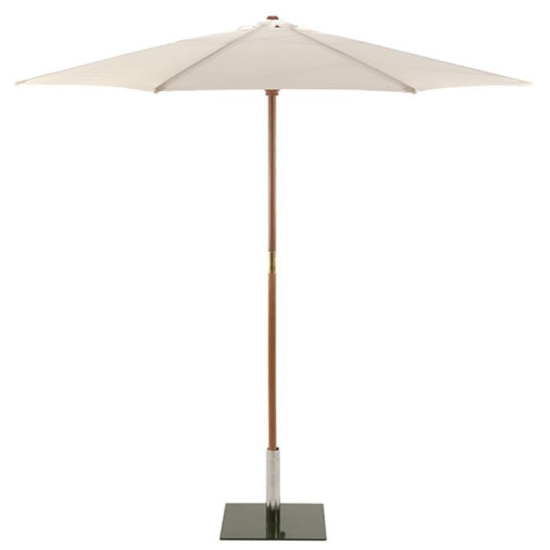 3m round wood natural parasol