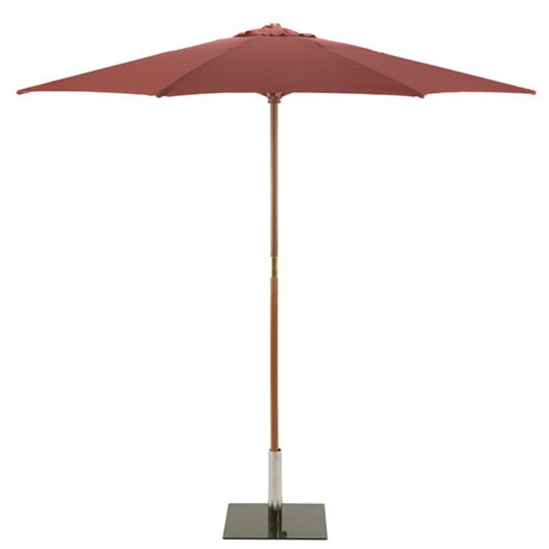 3m round wood terracotta parasol